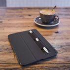 Black Case Logic SnapView Case for iPad mini with pencil attached - lying down 